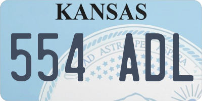 KS license plate 554ADL