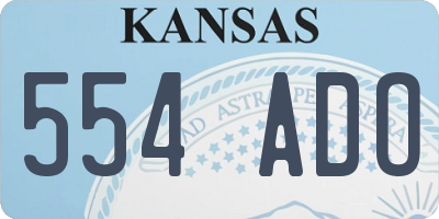 KS license plate 554ADO