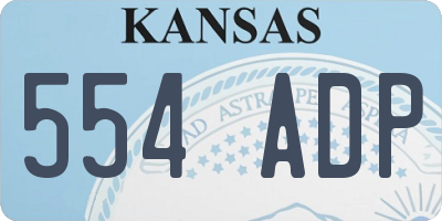 KS license plate 554ADP
