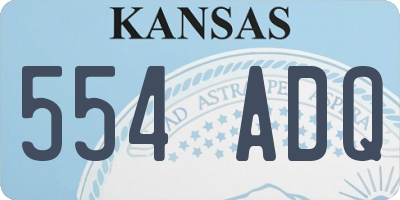 KS license plate 554ADQ
