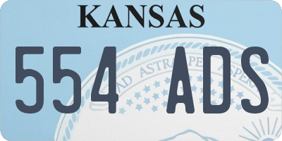 KS license plate 554ADS