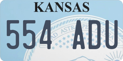 KS license plate 554ADU