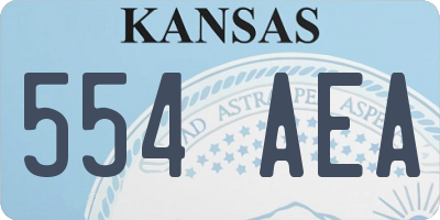 KS license plate 554AEA