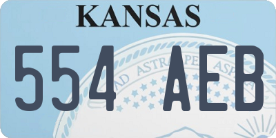 KS license plate 554AEB