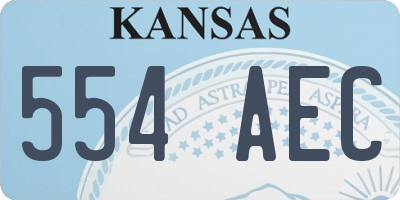 KS license plate 554AEC