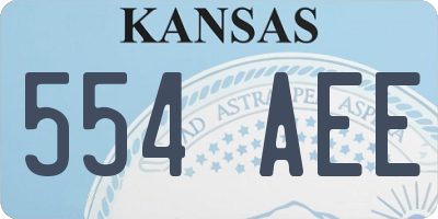 KS license plate 554AEE