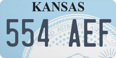 KS license plate 554AEF