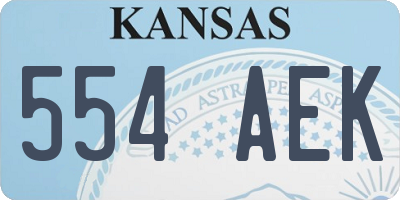 KS license plate 554AEK