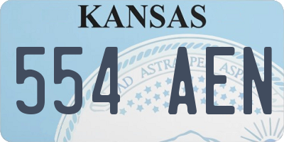 KS license plate 554AEN