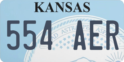 KS license plate 554AER