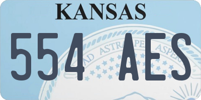KS license plate 554AES
