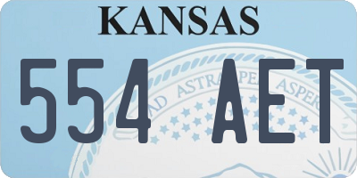 KS license plate 554AET