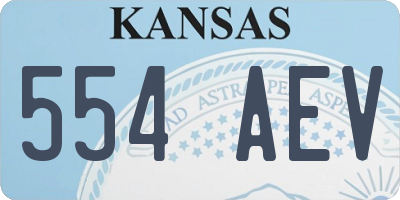 KS license plate 554AEV