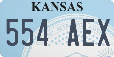 KS license plate 554AEX