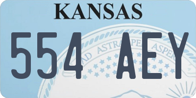 KS license plate 554AEY