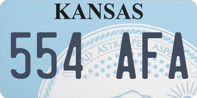 KS license plate 554AFA