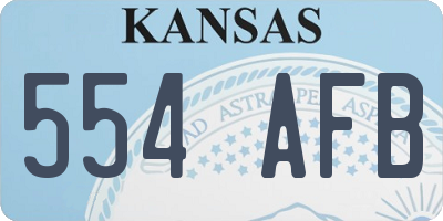 KS license plate 554AFB