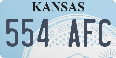 KS license plate 554AFC