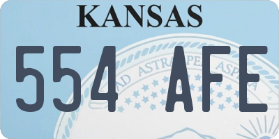 KS license plate 554AFE