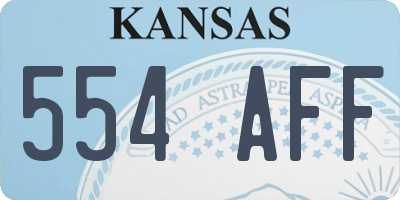 KS license plate 554AFF