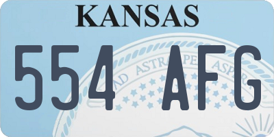 KS license plate 554AFG