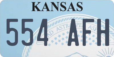 KS license plate 554AFH