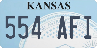KS license plate 554AFI