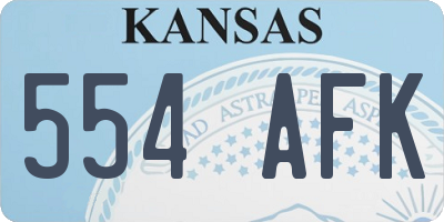 KS license plate 554AFK