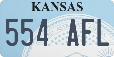KS license plate 554AFL