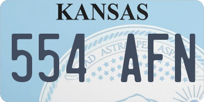 KS license plate 554AFN