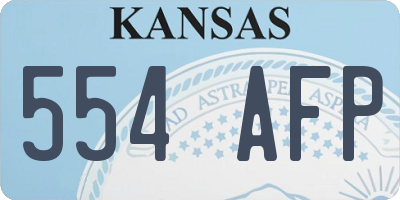 KS license plate 554AFP