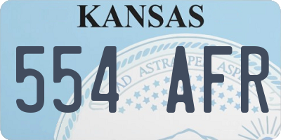 KS license plate 554AFR