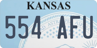 KS license plate 554AFU
