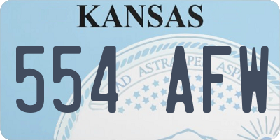 KS license plate 554AFW