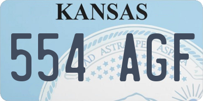 KS license plate 554AGF