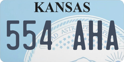 KS license plate 554AHA