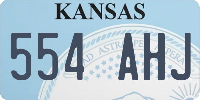KS license plate 554AHJ