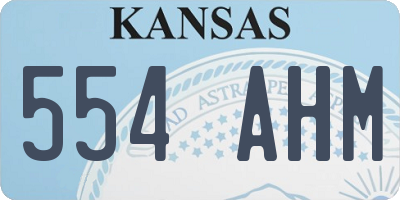 KS license plate 554AHM