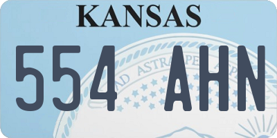 KS license plate 554AHN