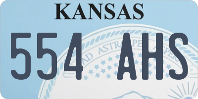 KS license plate 554AHS