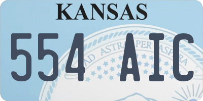 KS license plate 554AIC