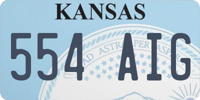 KS license plate 554AIG