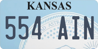 KS license plate 554AIN