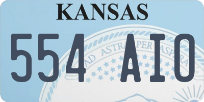 KS license plate 554AIO