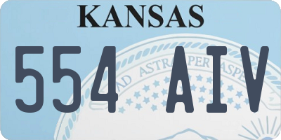 KS license plate 554AIV