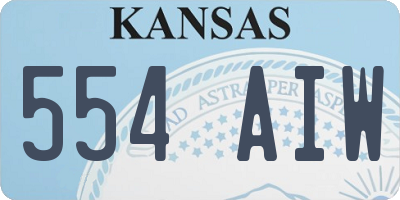 KS license plate 554AIW