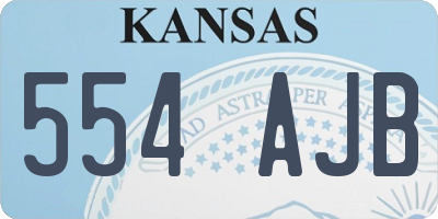KS license plate 554AJB