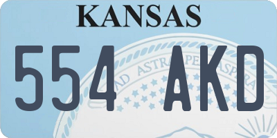 KS license plate 554AKD