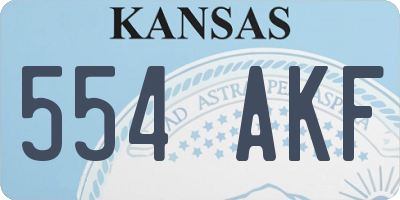 KS license plate 554AKF