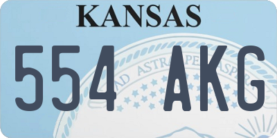 KS license plate 554AKG